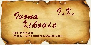 Ivona Kiković vizit kartica